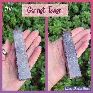 Garnet Hand Carved Gemstone Tower